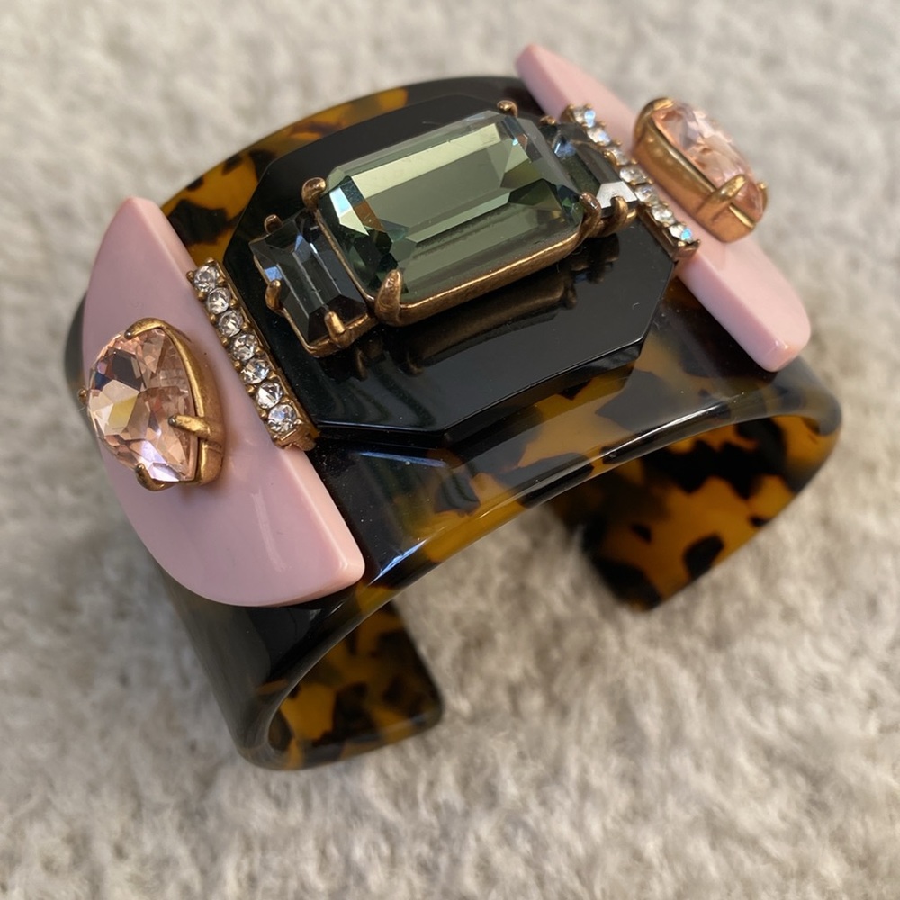 **SOLD** J.Crew tortoise lucite gem cuff - Picture 1 of 7